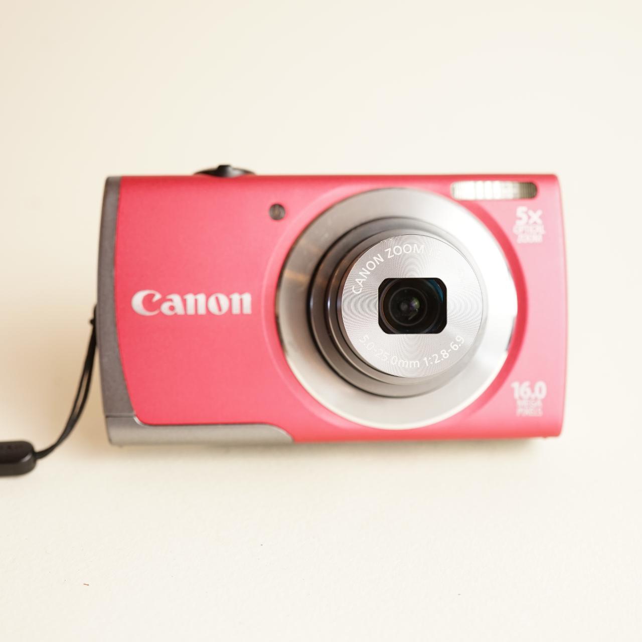 Canon PowerShot A3500 IS Digital Camera | 16MP | Tested & Working | Red/Pink