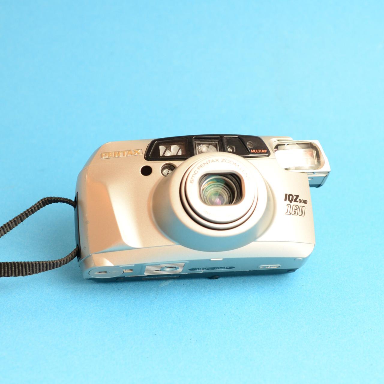 Pentax IQZoom 160 Film Camera | 35mm Point & Shoot | Tested & Working | Silver