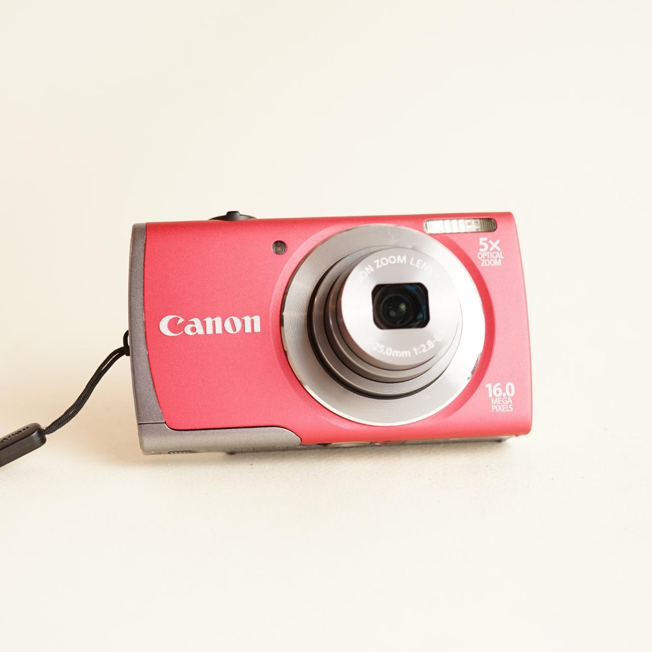 Canon PowerShot A3500 IS Digital Camera | 16MP | Tested & Working | Red/Pink