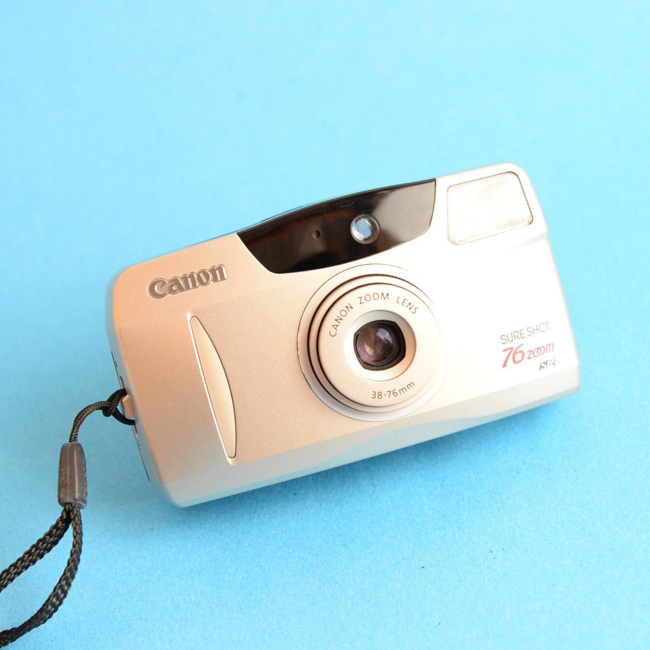 Canon Sure Shot 76 Zoom Film Camera | 35mm Point & Shoot | Tested & Working | Silver