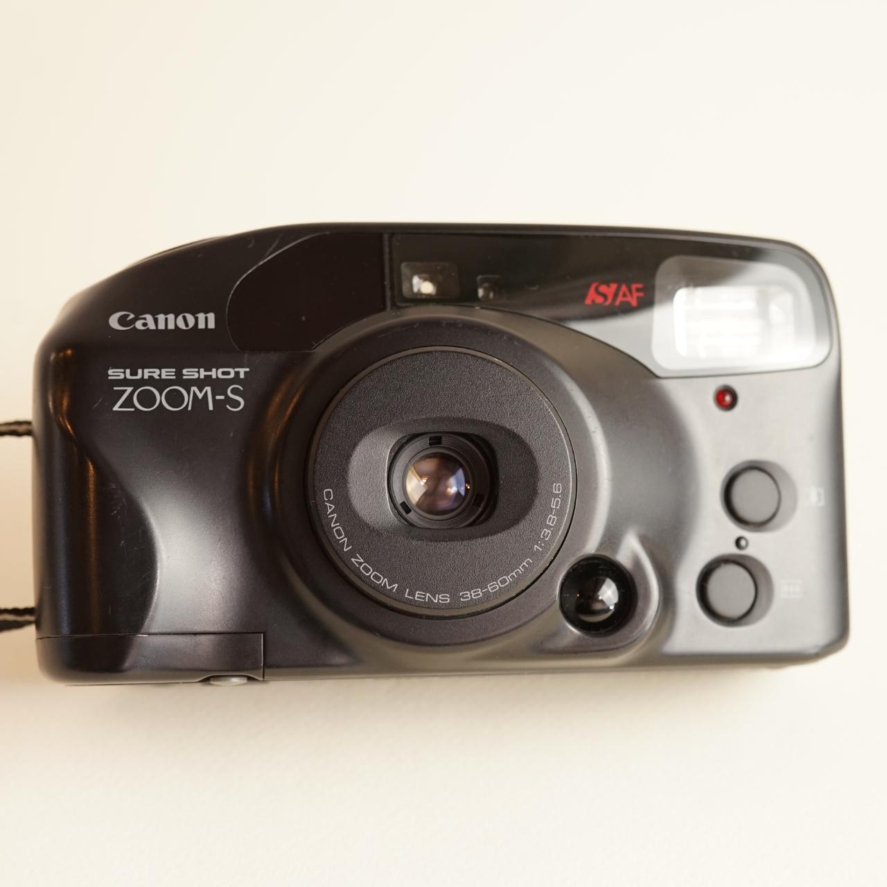 Canon Sure Shot Zoom-S Film Camera | 35mm Point & Shoot | Tested & Working | Black