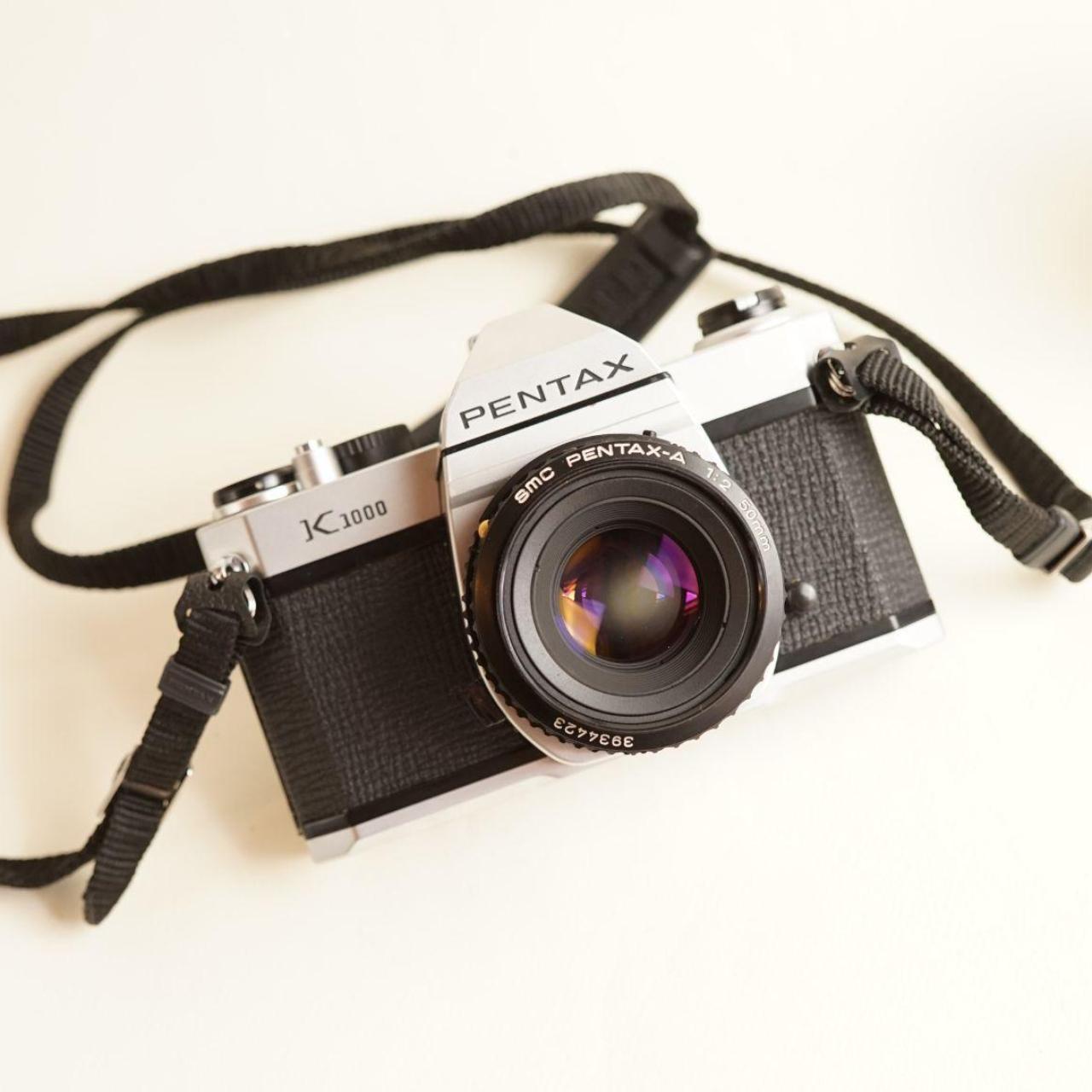 Pentax K1000 35mm SLR Film Camera | Tested & Working | Silver & Black