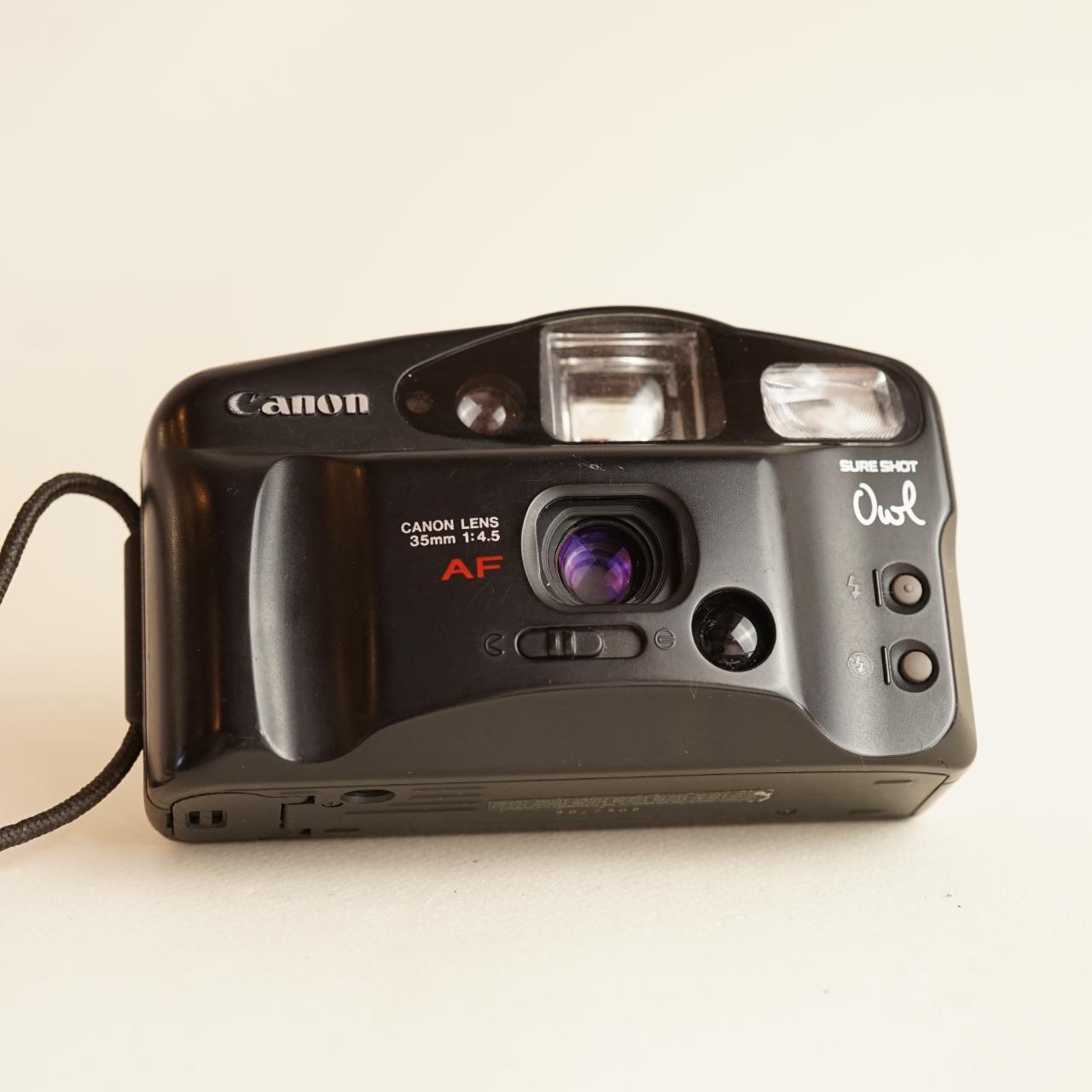 Canon Sure Shot Owl Film Camera | 35mm Point & Shoot | Tested & Working | Black