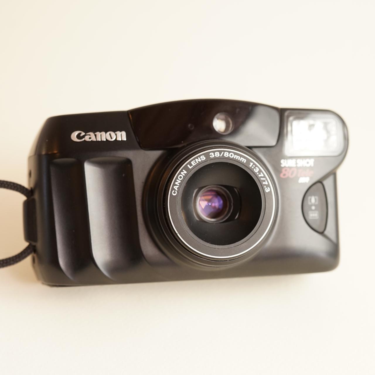 Canon Sure Shot 80 Tele Film Camera | 35mm Point & Shoot | Tested & Working | Black