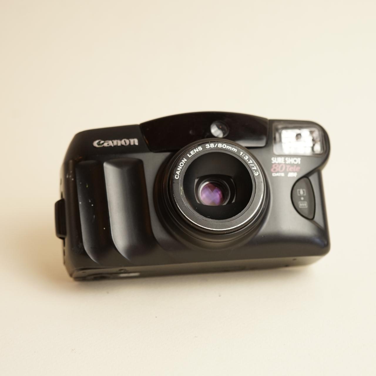 Canon SureShot 80 Tele Film Camera | 35mm Point & Shoot | Tested & Working | Black