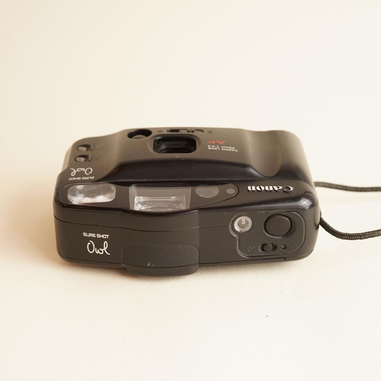 Canon Sure Shot Owl Film Camera | 35mm Point & Shoot | Tested & Working | Black