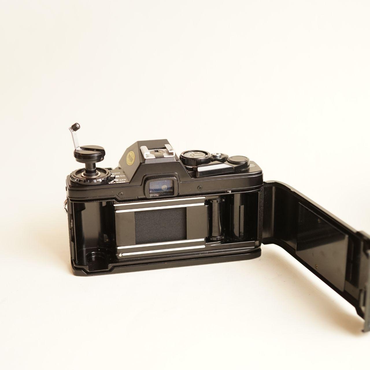 Olympus OM-10 w/ manual adapter 35mm SLR Film Camera | Tested & Working | Black