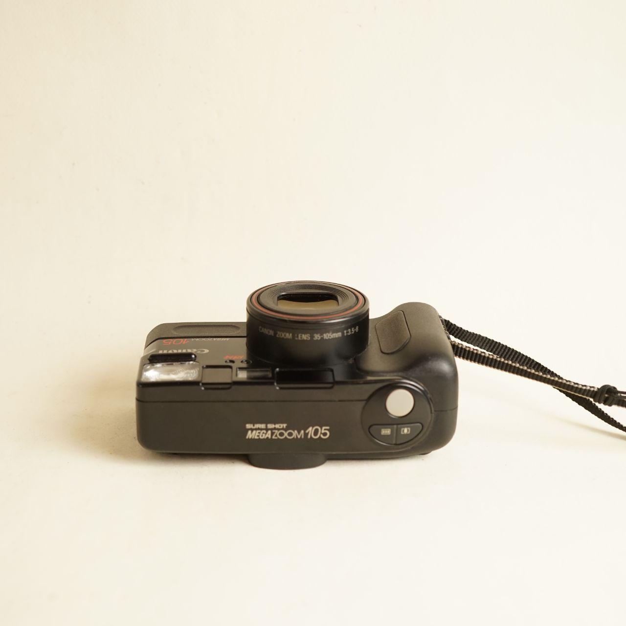 Canon Sure Shot Mega Zoom 105 Film Camera | 35mm Point & Shoot | Tested & Working | Black