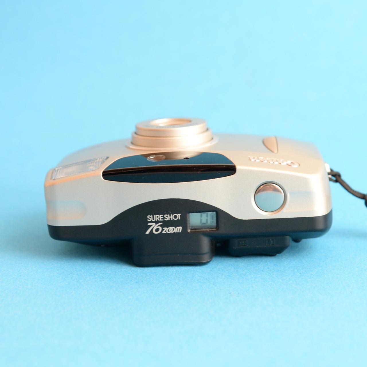 Canon Sure Shot 76 Zoom Film Camera | 35mm Point & Shoot | Tested & Working | Silver