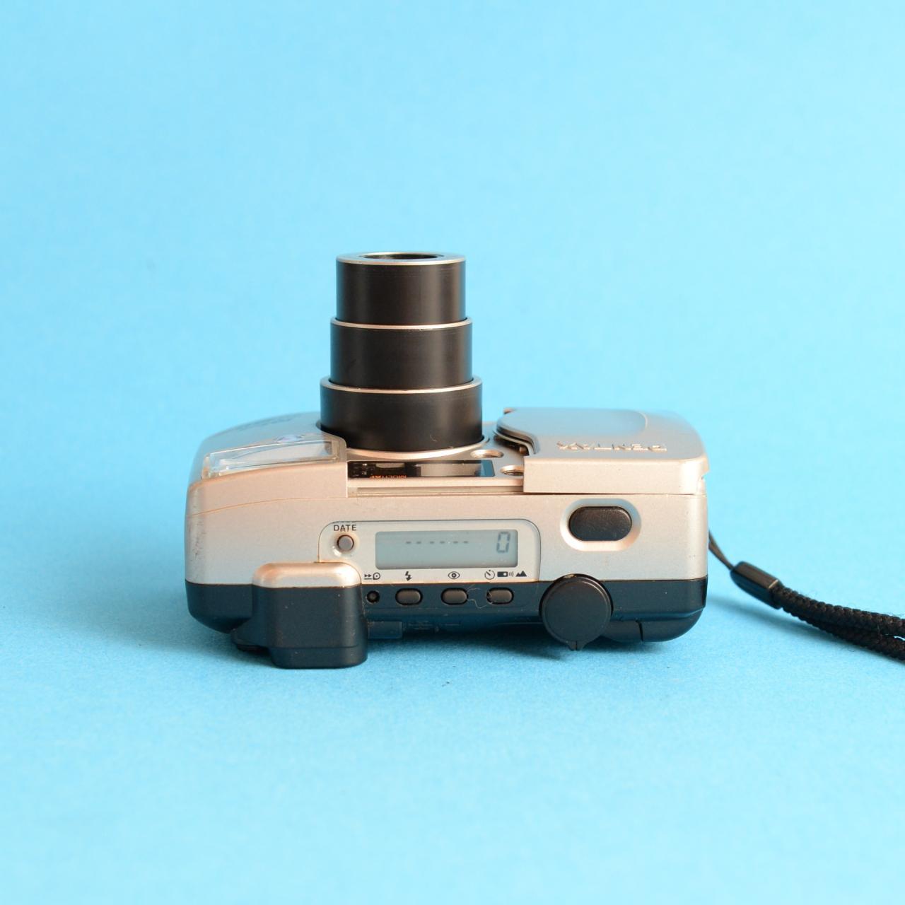 Pentax IQZoom 90MC Film Camera | 35mm Point & Shoot | Tested & Working | Silver