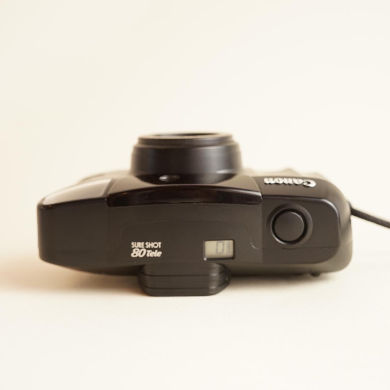 Canon Sure Shot 80 Tele Film Camera | 35mm Point & Shoot | Tested & Working | Black