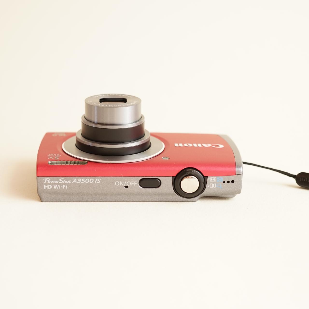 Canon PowerShot A3500 IS Digital Camera | 16MP | Tested & Working | Red/Pink