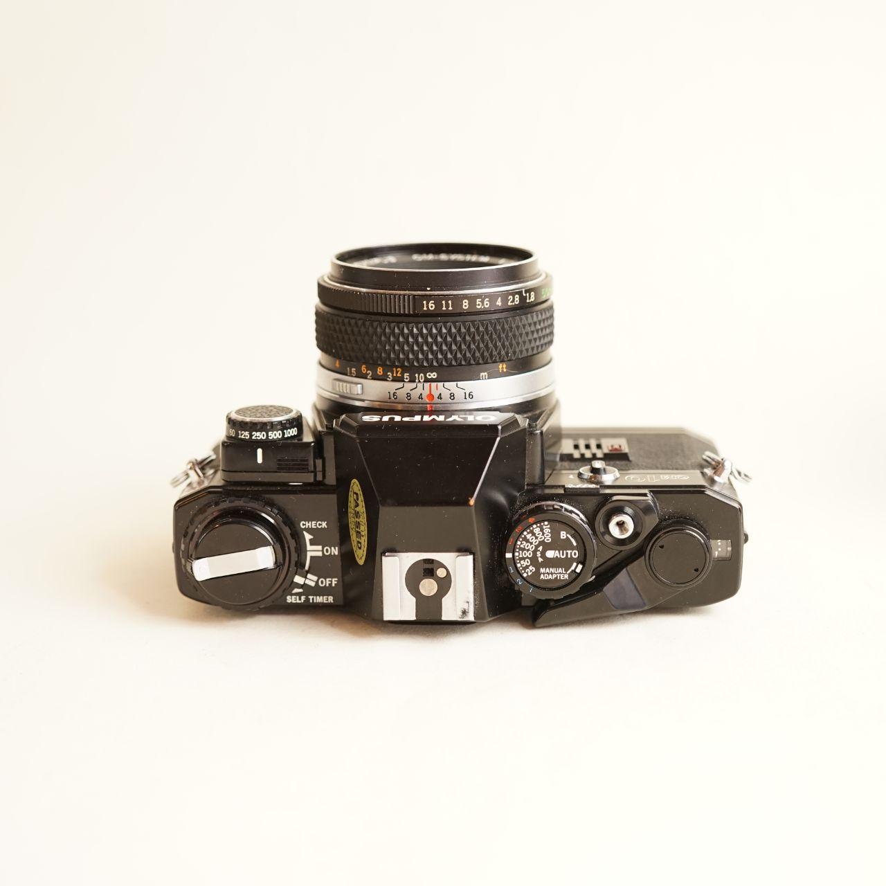 Olympus OM-10 w/ manual adapter 35mm SLR Film Camera | Tested & Working | Black