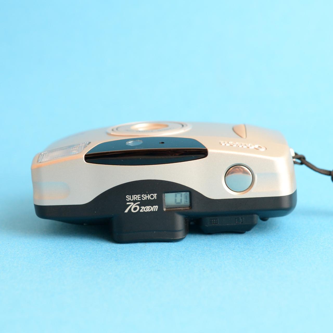 Canon Sure Shot 76 Zoom Film Camera | 35mm Point & Shoot | Tested & Working | Silver