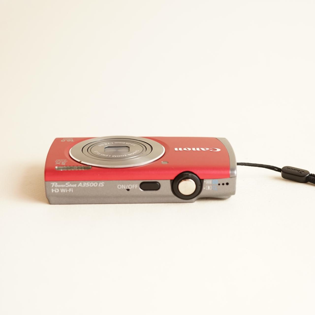 Canon PowerShot A3500 IS Digital Camera | 16MP | Tested & Working | Red/Pink