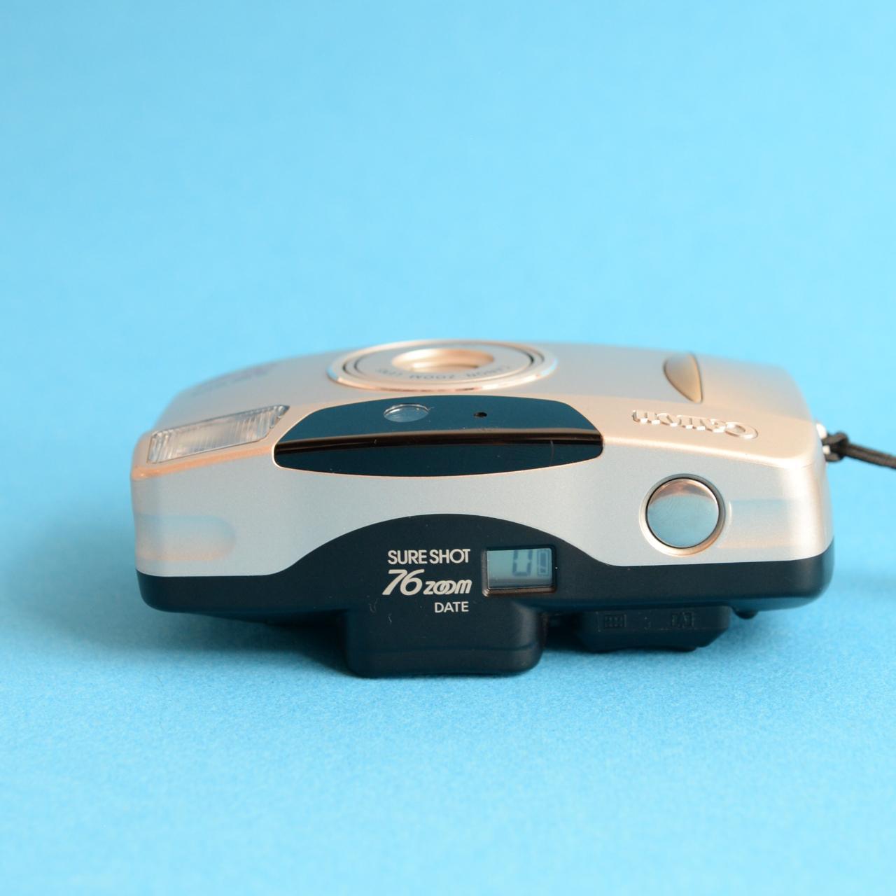 Canon Sure Shot 76 Zoom Date Film Camera | 35mm Point & Shoot | Tested & Working | Silver