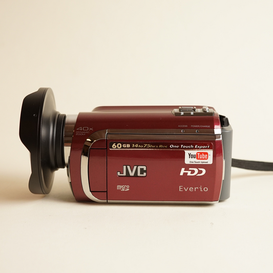 JVC Everio GZ-MG630RU Digital Camcorder | W/SoCal Cameras Fisheye Lens | Tested & Working | Red