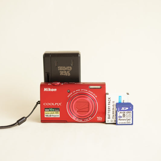Nikon Coolpix S6200 Digital Camera | 16MP | Tested & Working | Red