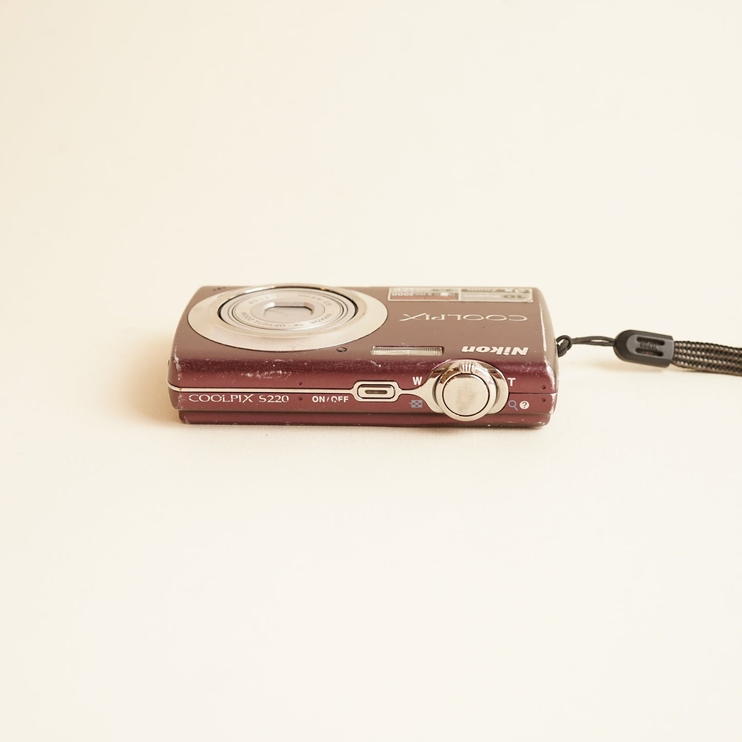 Nikon Coolpix S220 Digital Camera | 10MP | Tested & Working | Maroon