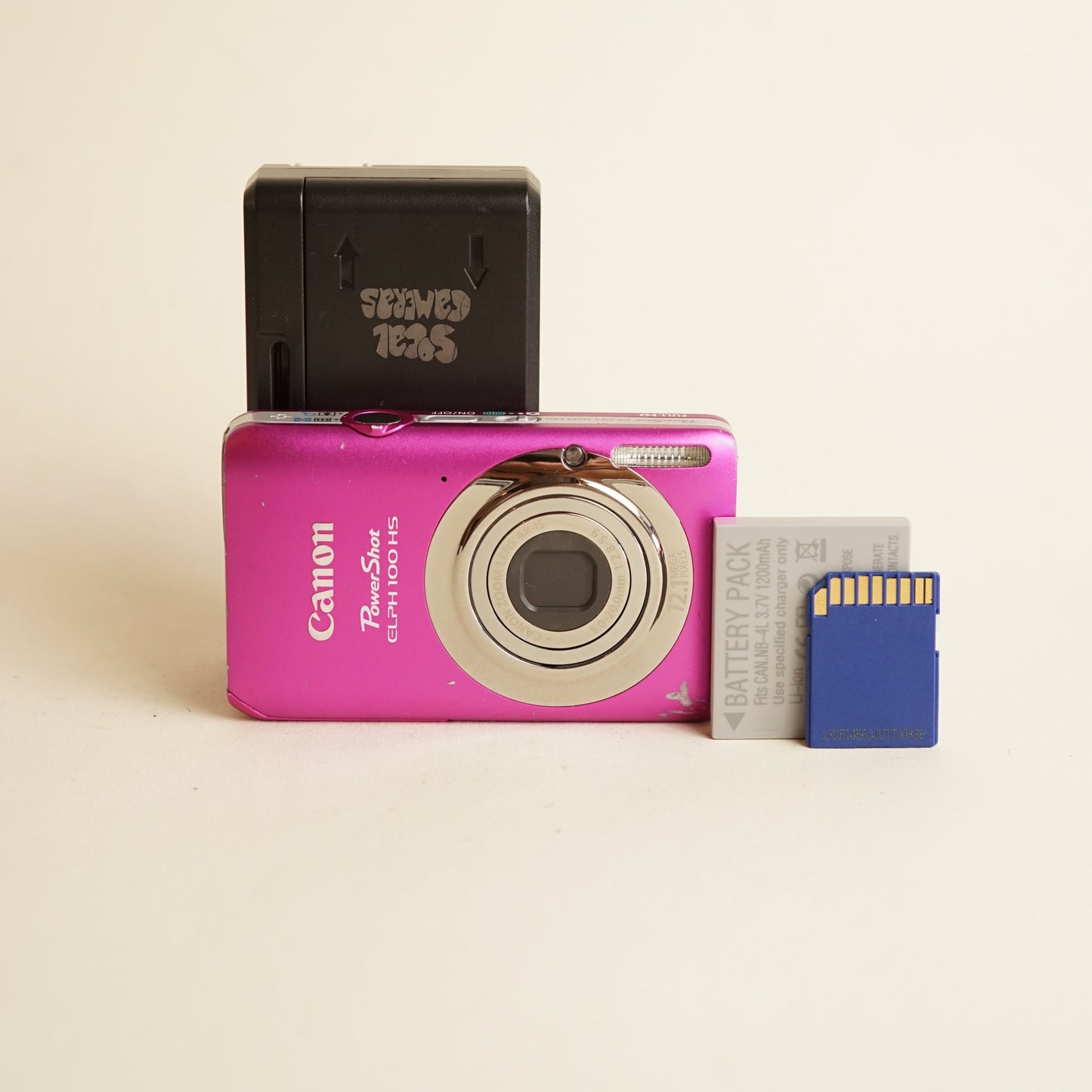 Canon PowerShot ELPH 100 HS Digital Camera | 12.1MP | Tested & Working | Pink