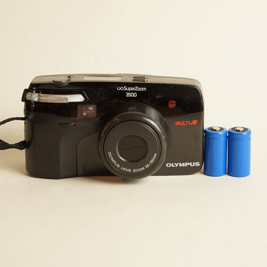 Olympus Infinity Super Zoom 3500 Film Camera | 35mm Point & Shoot | Tested & Working | Black