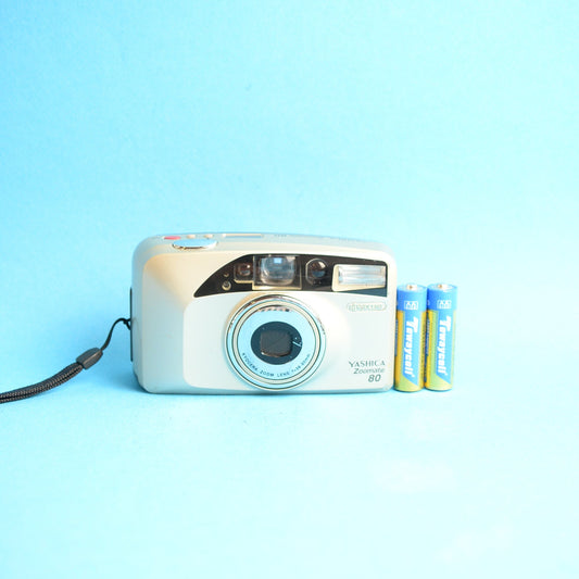 Yashica Zoomate 80 Film Camera | 35mm Point & Shoot | Tested & Working | Gold