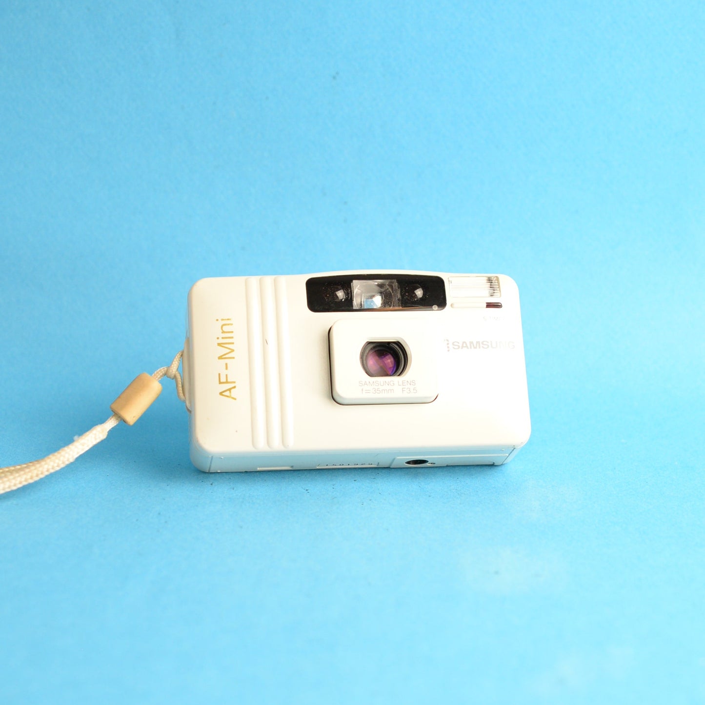 Samsung AF-Mini Film Camera | Konica Big Mini | 35mm Point & Shoot | Tested & Working | White