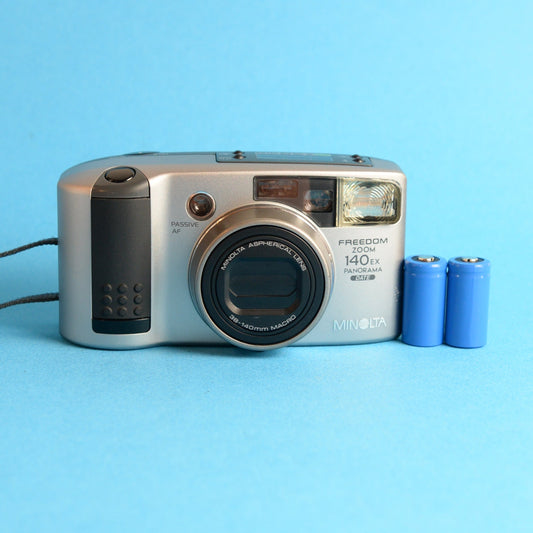 Minolta Freedom Zoom 140EX | 35mm Point & Shoot Film Camera | Tested & Working | Silver