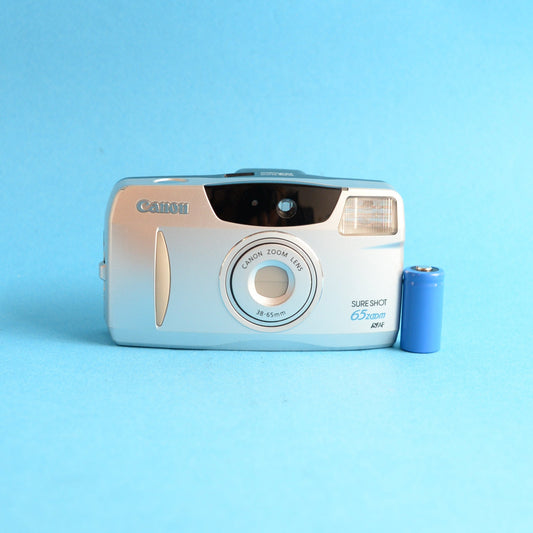 Canon SureShot 65 Zoom Film Camera | 35mm Point & Shoot | Tested & Working | Silver