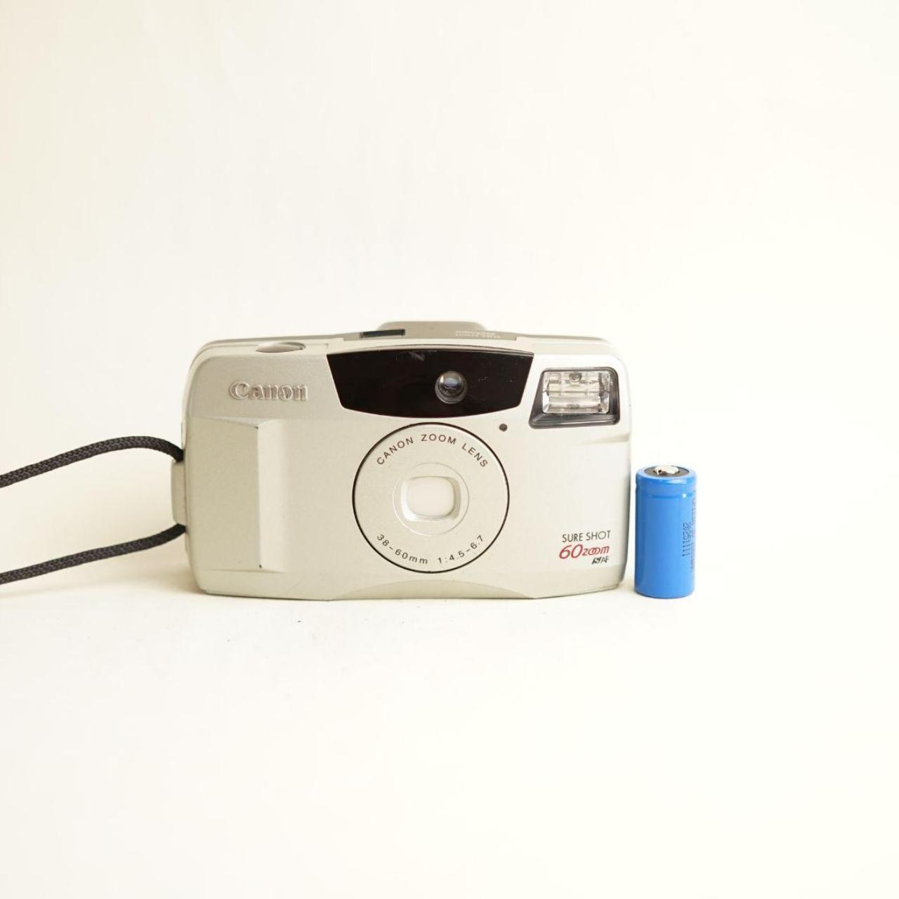 Canon Sure Shot 60 Zoom Film Camera | 35mm Point & Shoot | Tested & Working | Silver