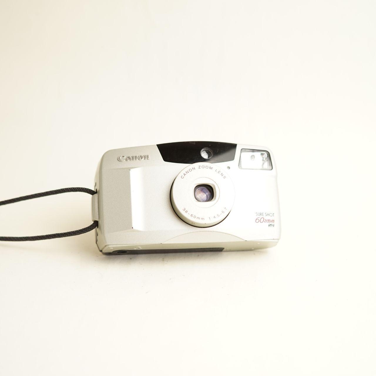 Canon Sure Shot 60 Zoom Film Camera | 35mm Point & Shoot | Tested & Working | Silver