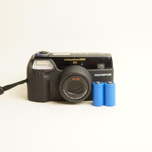 Olympus Superzoom 2800 DLX Film Camera | 35mm Point & Shoot | Tested & Working | Black