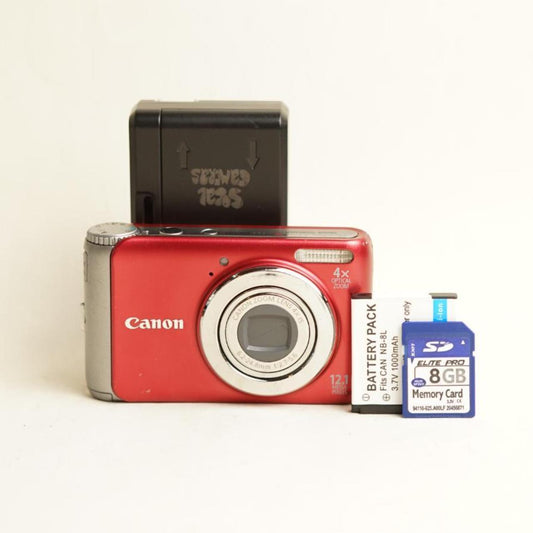 Canon PowerShot A3100 IS Digital Camera | 12.1MP | Tested & Working | Red