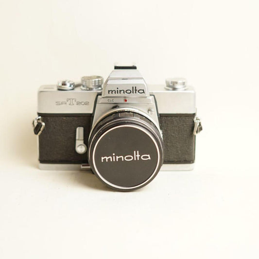 Minolta SRT202 Film Camera | FULLY CLA'D | 35mm SLR | Tested & Working | Black & Silver