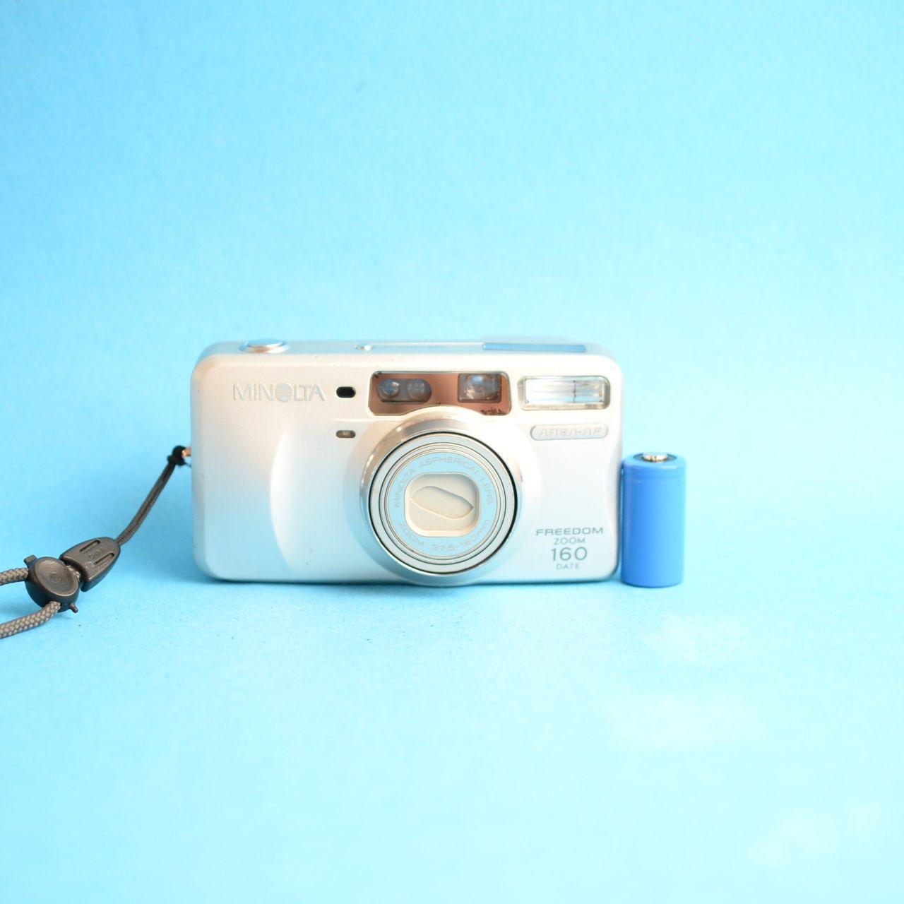 Minolta Freedom Zoom 160 Date Film Camera | 35mm Point & Shoot | Tested & Working | Silver