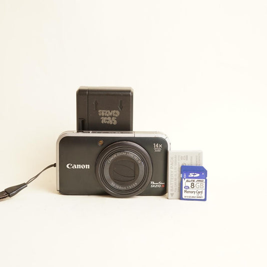 Canon PowerShot SX210 IS Digital Camera | 14.1MP | Tested & Working | Black