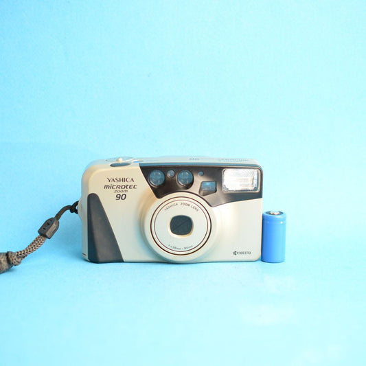 Yashica Microtec Zoom 90 Film Camera | 35mm Point & Shoot | Tested & Working | Gold