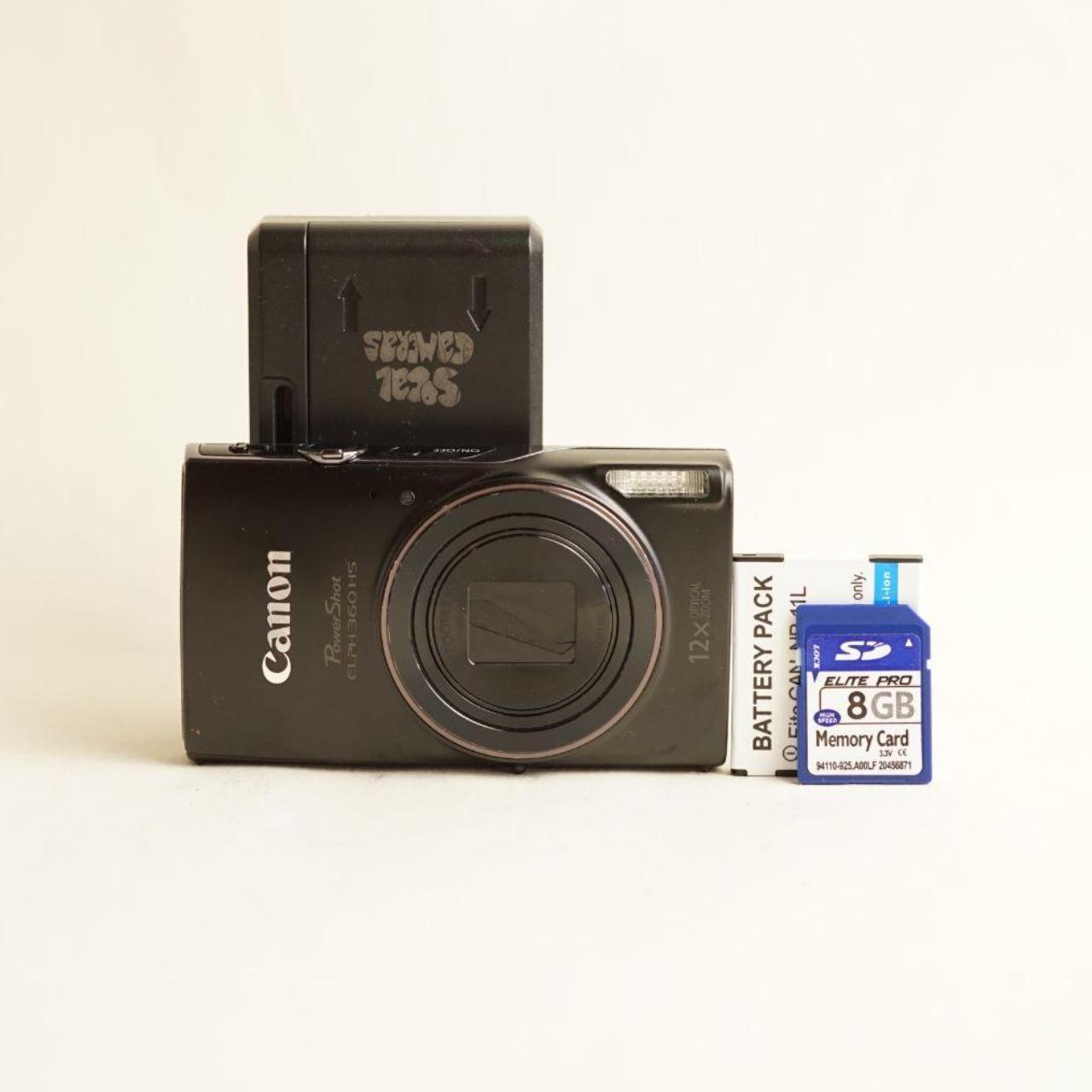 Canon PowerShot ELPH 360 HS Digital Camera | 20.2MP | Tested & Working | Black