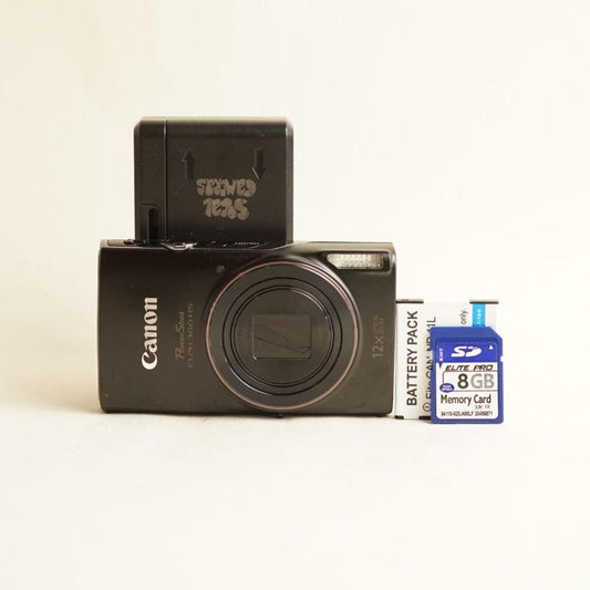Canon PowerShot ELPH 360 HS Digital Camera | 20.2MP | Tested & Working | Black