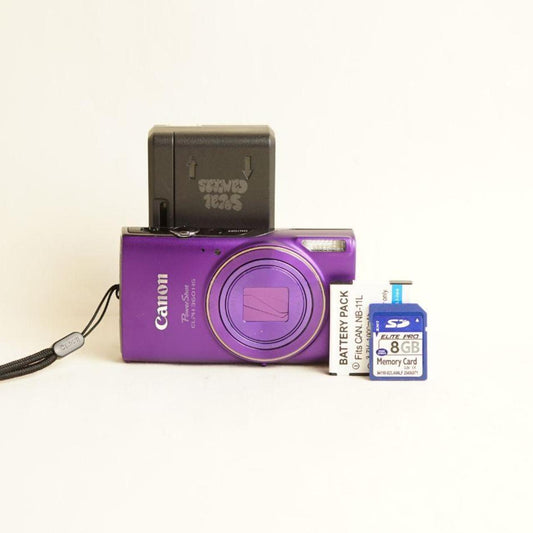 Canon PowerShot ELPH 360 HS Digital Camera | 20.2MP | Tested & Working | Purple