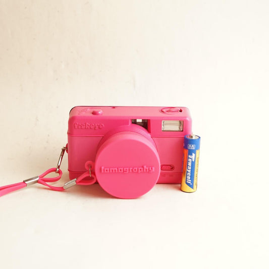 Lomography Fisheye Film Camera | 35mm Point & Shoot | Tested & Working | Pink