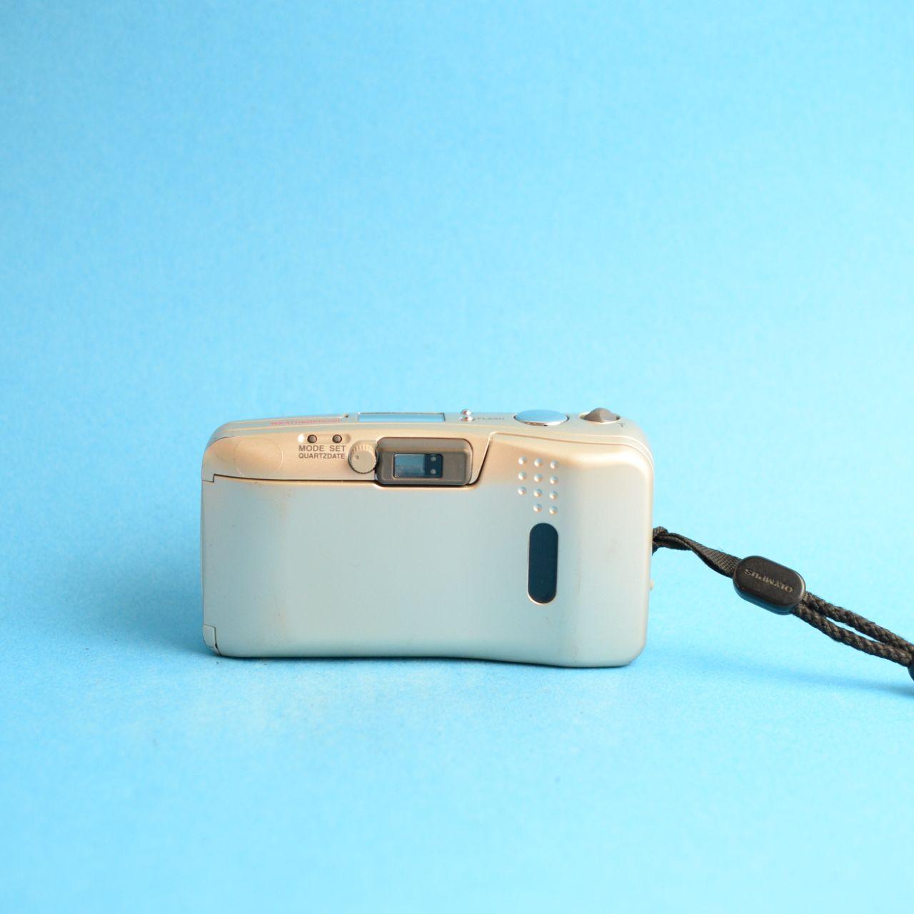 Olympus MJU Zoom 105 Film Camera | 35mm Point & Shoot | Tested & Working | Gold