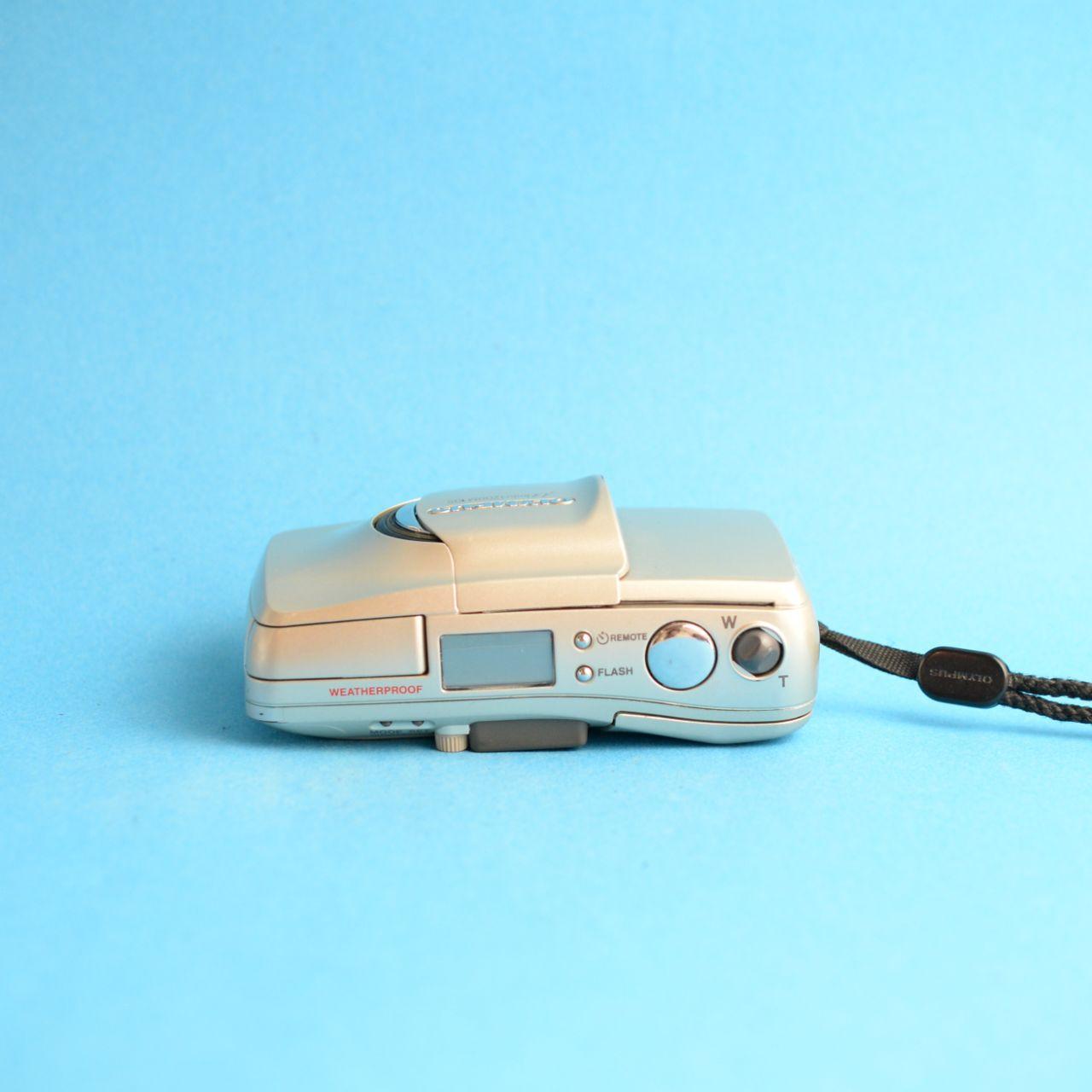 Olympus MJU Zoom 105 Film Camera | 35mm Point & Shoot | Tested & Working | Gold