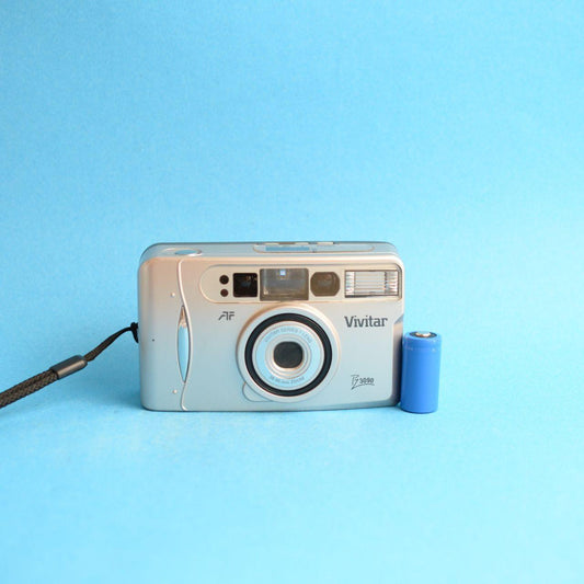 Vivitar PZ 3090 Film Camera | 35mm Point & Shoot | Tested & Working | Silver