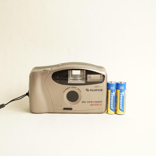 Fujifilm Big View-Finder Auto 10 Film Camera | 35mm Point & Shoot | Tested & Working | Tan
