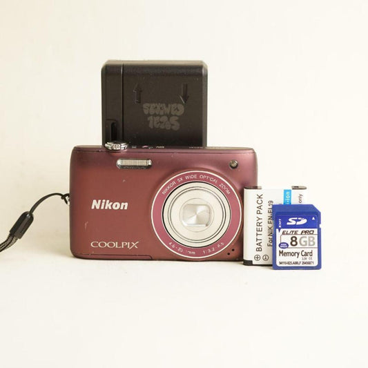 Nikon Coolpix S4100 Digital Camera | 14MP | Tested & Working | Maroon
