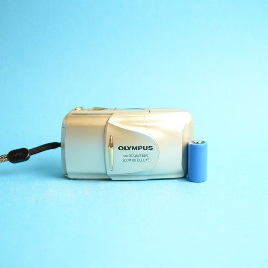 Olympus Stylus Epic Zoom 80 Deluxe Film Camera | 35mm Point & Shoot | Tested & Working | Gold
