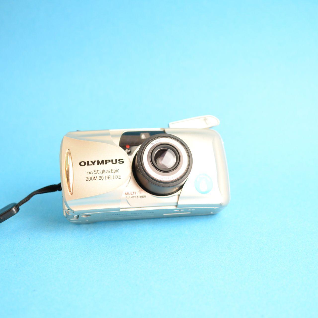 Olympus Infinity Stylus Epic Zoom 80 Deluxe Film Camera | 35mm Point & Shoot | Tested & Working | Gold