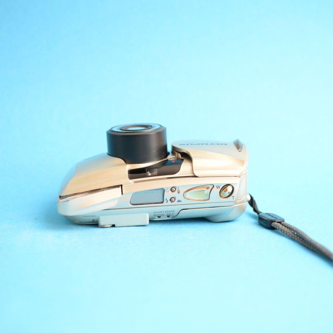 Olympus Infinity Stylus Epic Zoom 80 Deluxe Film Camera | 35mm Point & Shoot | Tested & Working | Gold