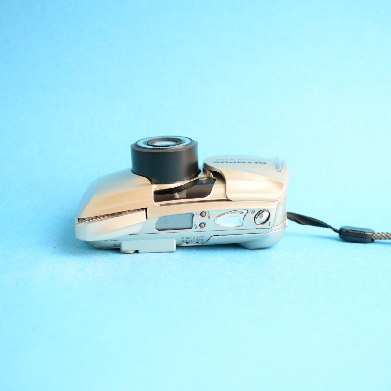 Olympus Mju II Zoom (Stylus 80 zoom) Film Camera | 35mm Point & Shoot | Tested & Working | Gold